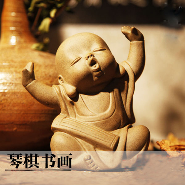 5Cgo 18000326022 琴棋書畫宜興精品紫砂哥窯汝窯茶寵茶玩擺件功夫茶具茶盤配件陶瓷小孩童  LAY83000
