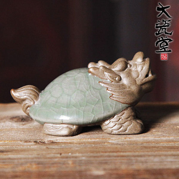 5Cgo 40935744338 紫砂龍龜茶寵精品擺件茶玩開片哥窯噴水貔貅金蟾汝窯茶具配件陶瓷茶盤  LAY03000