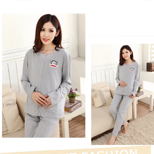 5Cgo  38689848942 純棉月子服三件套裝 長袖厚款 産婦餵奶衣哺乳孕婦睡衣   GSX55000