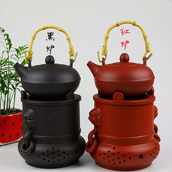 5Cgo 36782194802 陶瓷功夫茶具套裝配件紫砂提梁壺煮茶器泡茶壺酒精茶爐炭爐陶然爐 LAY08000 