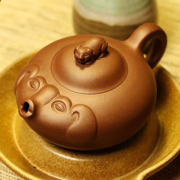 5Cgo  40645458291 紫砂壺功夫茶壺原礦紫泥金豬納福茶道品茶茶具泡茶壺茶葉罐  LAY05600