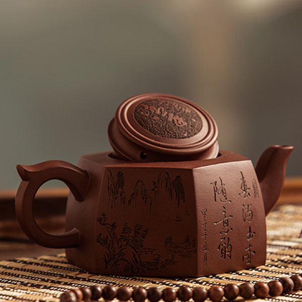 5Cgo 35747927826 紫砂壺全手工原礦茶壺茶具六方壺茶文化茶禮儀茶道功夫茶具居家用品紅泥  LAY06700
