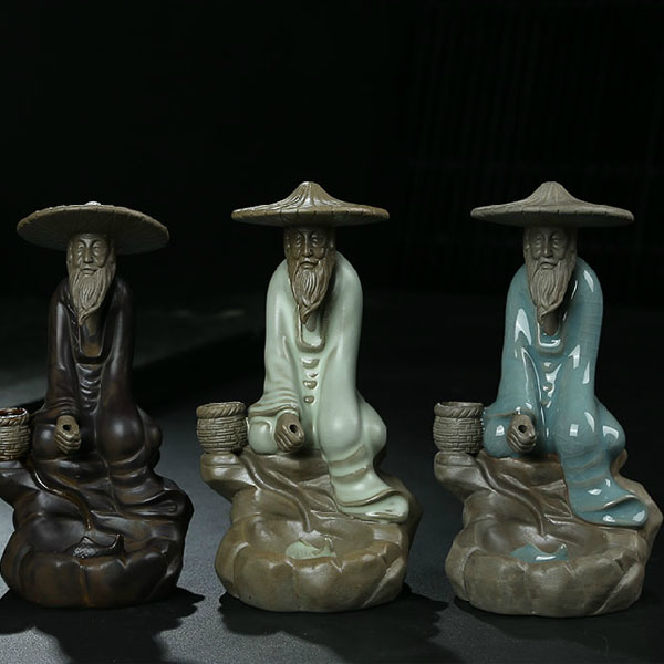 5Cgo 41382022293 汝窯哥窯香爐香道佛具用品香熏爐檀香沈香線香爐香插倒流香高山流水姜太公釣魚  LAY09000