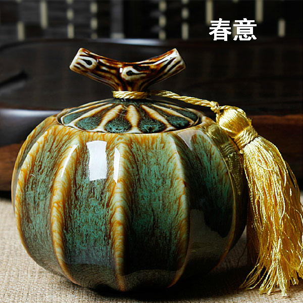5Cgo 38643521637 茶具普洱茶葉罐大小號密封罐陶瓷窯變茶葉罐功夫茶具泡茶壺茶道茶文化茶禮儀 大號  LAY07000