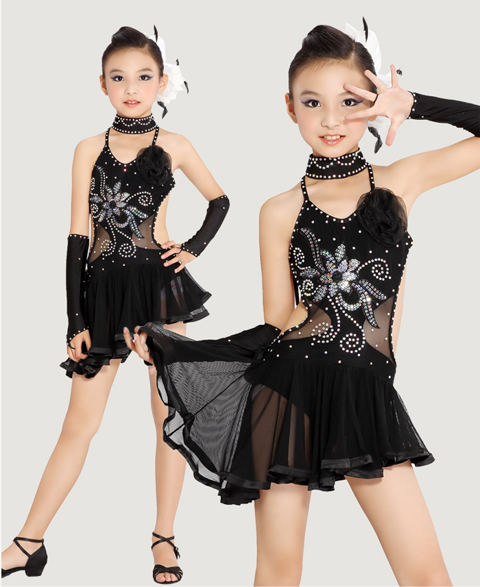 5Cgo  44686565466 兒童拉丁舞服少兒女童拉丁舞演出表演比賽服裝流蘇亮片裙  拉丁舞裙  GSX88000