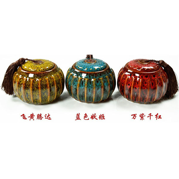 5Cgo 35868165381 窯變茶葉罐小號陶瓷密封罐茶罐糖罐鹽罐餐飲用具粗陶茶葉罐密封罐儲存罐儲物罐茶葉禮盒茶道  LAY04000