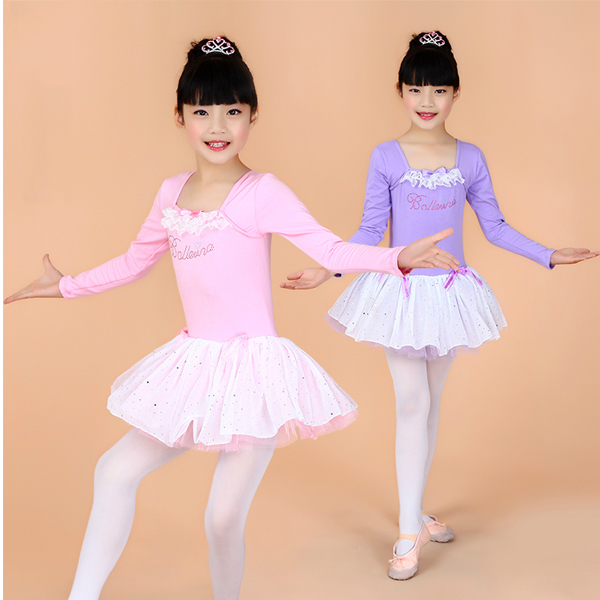 5Cgo  40973491456 兒童舞蹈服 芭蕾舞裙女童舞蹈裙幼兒民族舞蹈演出服裝長袖練功服   GSX95000