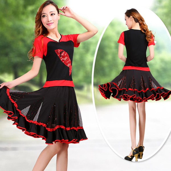 5Cgo  37294646901 廣場舞服裝套裝 雲裳舞長袖衣服舞衣楊藝跳舞裙子冬秋魚 廣場舞裙  GSX98000