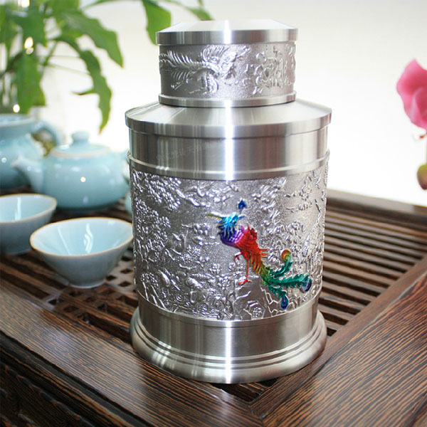 5Cgo 18441321134 羊年惠百鳥朝鳳琺瑯彩錫器手工藝茶葉罐錫罐創意禮品家居用品辦公室實用擺件送客護禮錫壺春節禮品儲物罐存儲罐  LAY88220