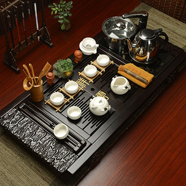 5Cgo 14010533556 陶瓷茶具套裝電磁爐功夫實木茶盤茶海茶道茶文化泡茶壺托盤柯木定窯茶桌  LAY82500