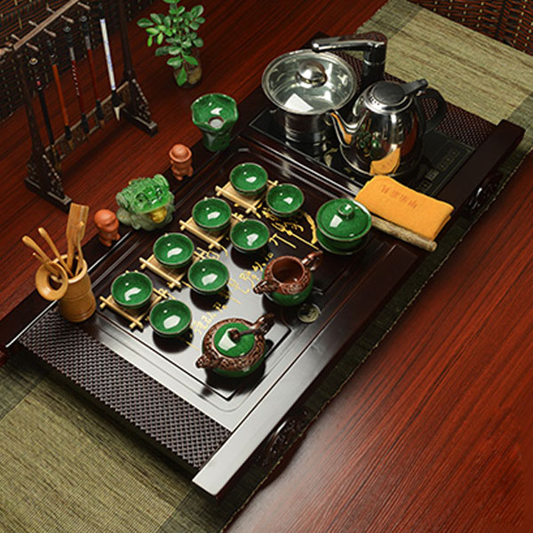 5Cgo 14010533556  陶瓷茶具套裝電磁爐整套功夫茶具實木茶盤茶海茶道茶文化泡茶壺托盤冰裂茶桌飲茶   LAY82600