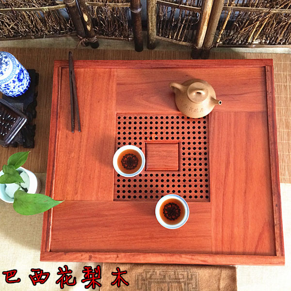 5Cgo  36756749347 雞翅木巴西花梨木茶盤格木高級紅木實木茶具故交抽屜排水式茶海茶道茶文化飲茶功夫泡茶桌   LAY00600