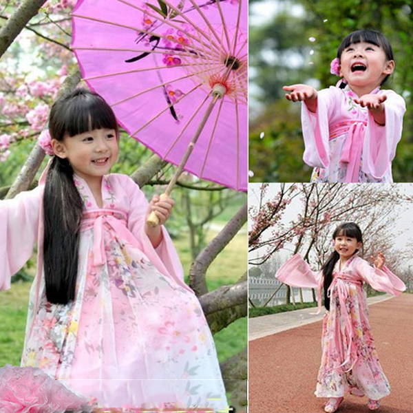 5Cgo  38616934572 女童漢服櫻花小蘿莉 兒童古裝齊胸襦裙民族服裝古筝表演服    GSX08000