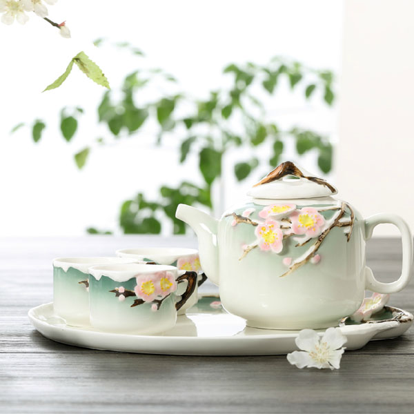5Cgo 13678374232 陶瓷茶具家用法瑯瓷整套功夫茶杯茶盤茶海茶臺泡茶壺飲茶品茶彩瓷  LAY57100