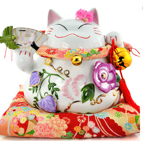 5Cgo 10644986780 招財貓 牡丹花開富貴  陶瓷飾品/居家開業禮品 瓷 12寸 MIK98500