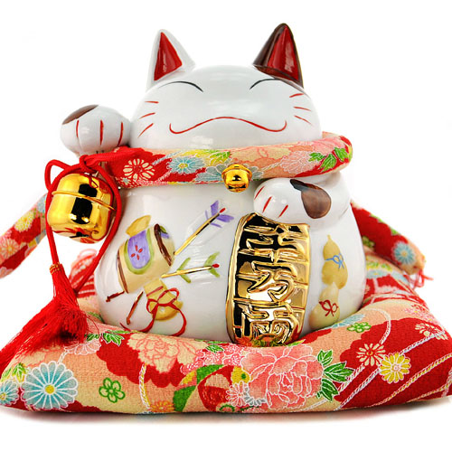 5Cgo 9331955758 大金幣招財貓 平安鈴陶瓷飾品 居家開業禮品 高檔禮物 瓷 8.5寸 MIK88100