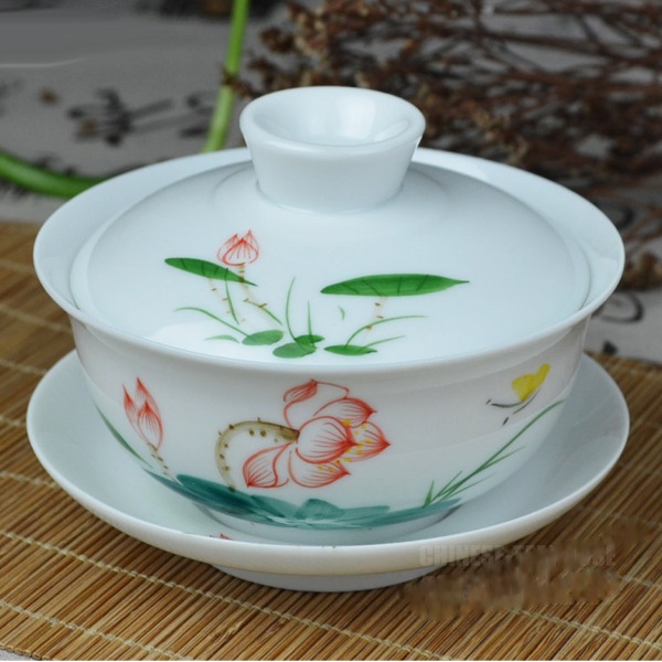 5Cgo 16180457248 手繪蓋碗茶杯陶瓷青花瓷功夫茶具泡茶杯品茗杯主人杯薄胎三才茶碗 AGL94000
