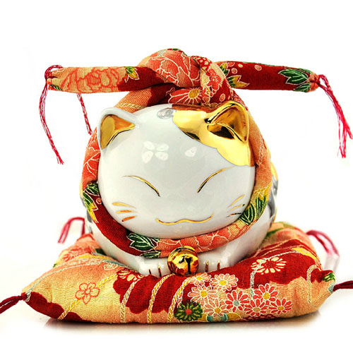 5Cgo 9397416296 金彩抓金招財貓 陶瓷擺件 禮品 瓷 6寸 MIK84100