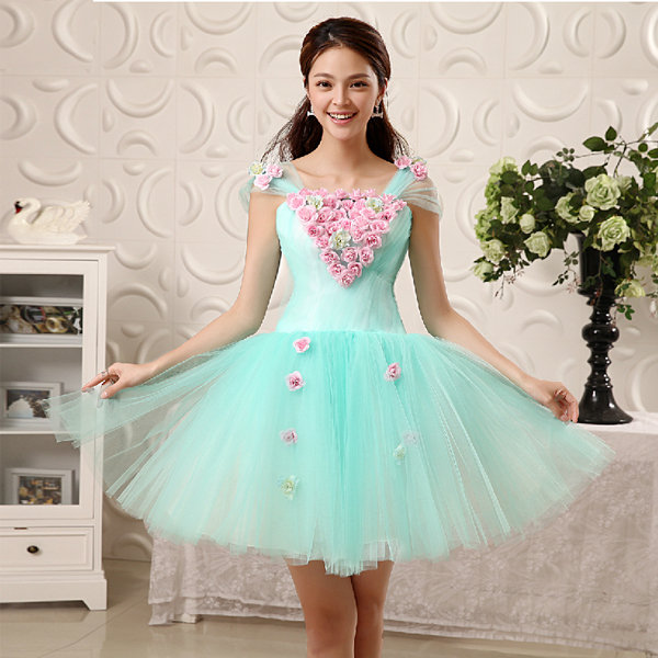 5Cgo  39690116905 韓版小禮服新娘伴娘服演出短款小禮服蓬蓬裙舞台晚裝敬酒服   新娘伴娘禮服  GSX89100