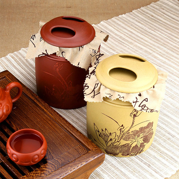 5Cgo 41838483752 精品宜興紫砂茶葉罐大號手工普洱罐醒茶罐儲茶罐清水泥段泥牛蓋密封罐  LAY59200