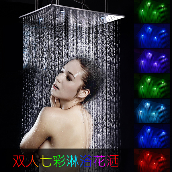 5Cgo 44604244300 全銅冷熱入牆暗裝超大帶燈淋浴花灑套裝混水閥淋浴器雙人會所酒店情侶衛浴浴室用品雨淋別墅裝修5200花灑座款 CHX59640