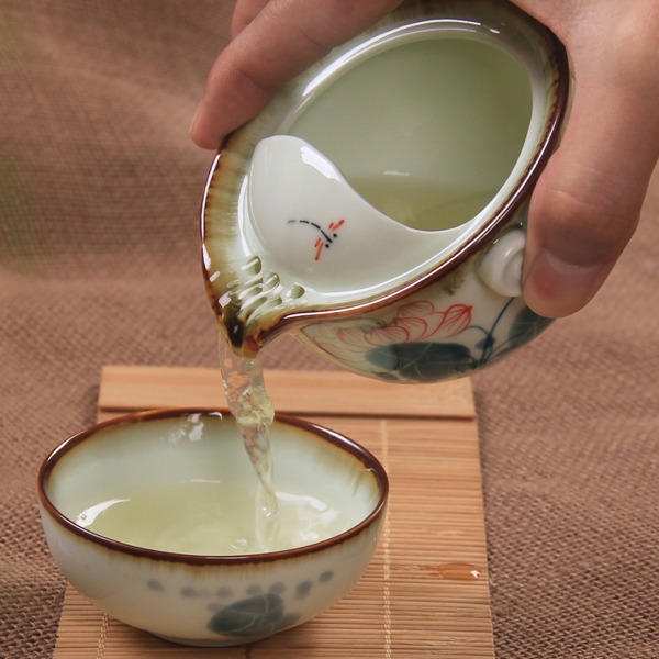 5Cgo 38946139768 手繪青花瓷陶瓷快客杯辦公杯茶壺蓋碗紫砂壺茶具 一壺一杯 AGL04000