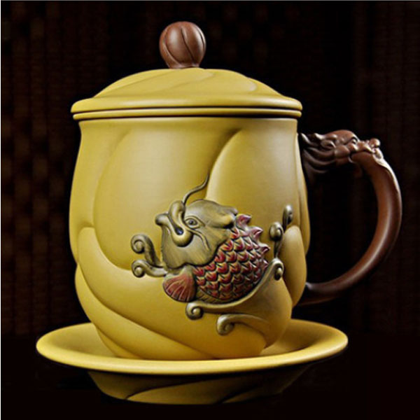 5Cgo  42755785242 龍德堂魚化龍紫砂杯茶具帶過濾內膽喝茶杯子泡茶杯功夫茶杯辦公杯馬克杯   LAY85200