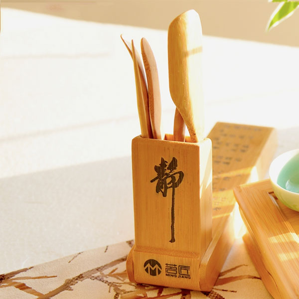 5Cgo 41431398405 竹制韓式可折疊茶道六君子茶道配件茶針茶夾功夫茶具茶器茶筒  LAY82000
