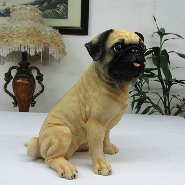 5Cgo 40669768139 八哥犬 仿真狗狗擺件看門狗寵物狗家居裝飾品室內家居擺設狗外圍景觀雕塑花園酒店別墅庭院裝飾品 CHX63100