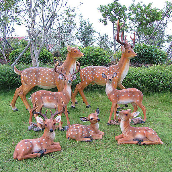 5Cgo 40635147431 仿真梅花鹿擺件花園庭院別墅園林幼兒園擺設工藝品卡通動物雕塑像戶外景觀酒店會所走道公園草坪擺設 CHX92310