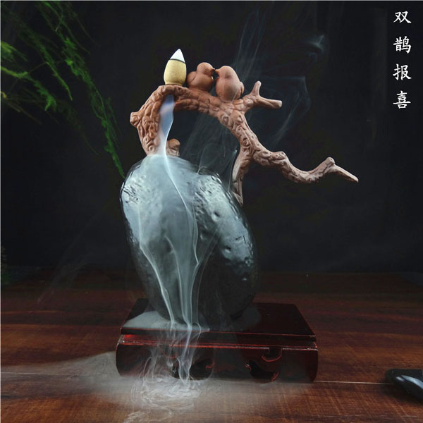 5Cgo  44702049596 陶瓷香爐擺件倒流香爐創意倒流香塔香薰爐倒流香爐茶道香道家居  LAY91100