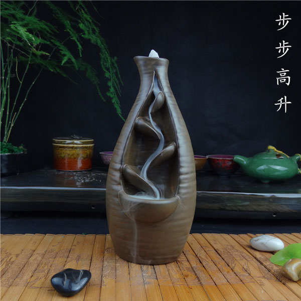 5Cgo  40949756393 陶瓷香爐熏香爐陶瓷創意茶道倒流香爐紫砂擺件檀塔香用品-步步高升  LAY57000