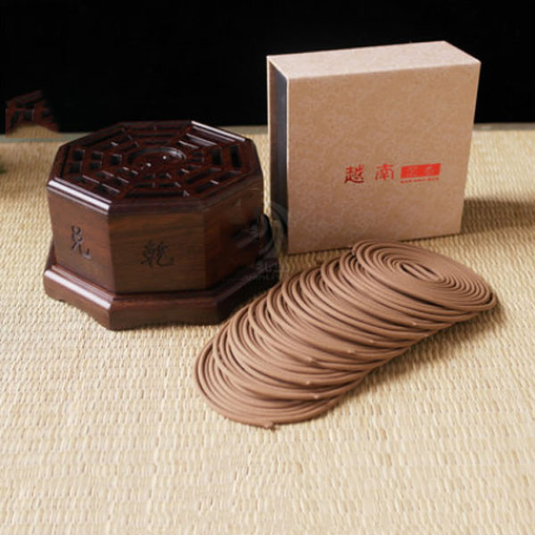5Cgo  39570363258 八卦香爐木質香盒熏香爐盤香插仿古雕沈刻香爐佛堂居室用香具 黑檀木八卦香爐  LAY86300