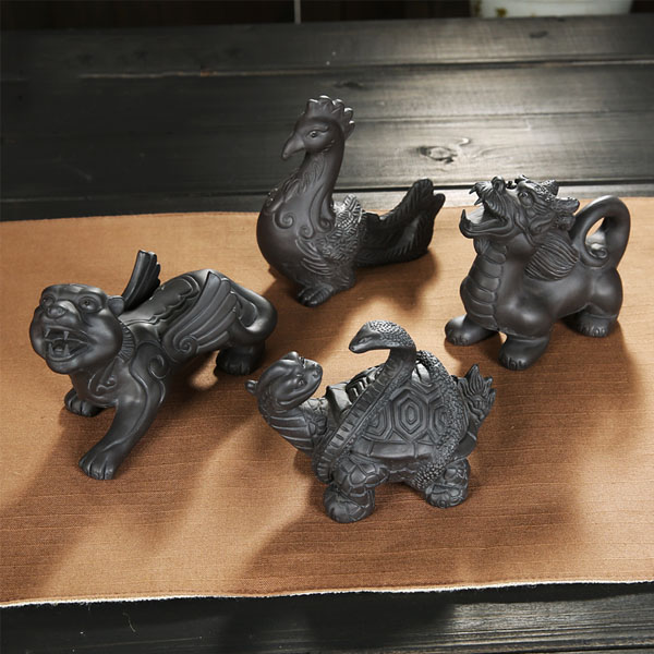 5Cgo  45171469486 精品茶寵紫砂擺件四大靈獸茶具配件茶盤擺件招財茶道茶玩青龍朱雀白虎  LAY84000