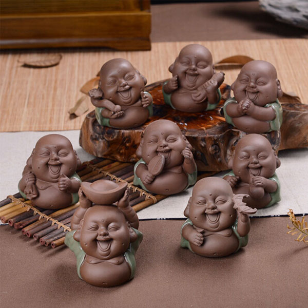 5Cgo  42005469501 哥窯茶寵擺件小和尚精品紫砂茶寵可養茶玩茶盤擺件汽車家居飾品   LAY36000