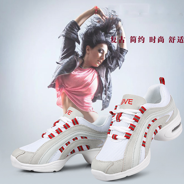 5Cgo 43465767152 真皮廣場舞蹈鞋女子軟底跳操鞋增高現代跳舞鞋 拉丁舞鞋  GSX99000