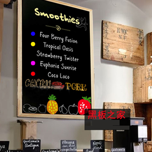 5Cgo 35326550886 實木框磁鐵壁掛式小黑板咖啡館酒吧餐廳宣傳板廣告版展示架螢光板粉筆板 WXP80100