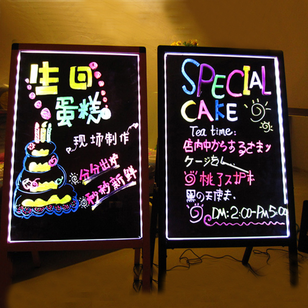5Cgo 43154143409 插電發光LED螢光板立式手寫熒光板展示架支架小黑板廣告版廣告牌 WXP08100