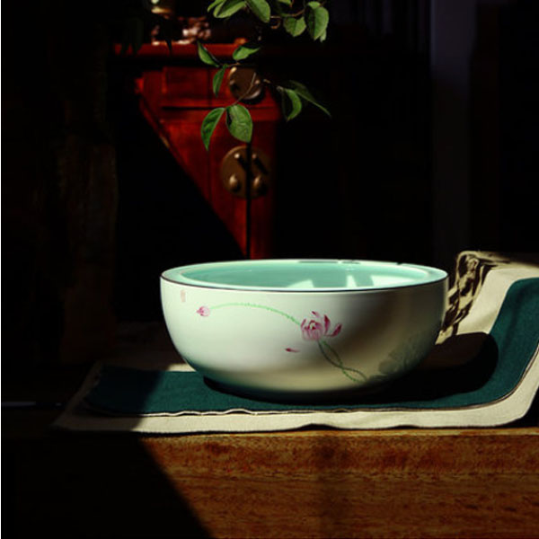 5Cgo  42019514198 茶道零配茶洗水洗杯洗筆景德鎮功夫茶具配件陶瓷手繪梅蘭竹菊四君子茶洗缸   LAY83100