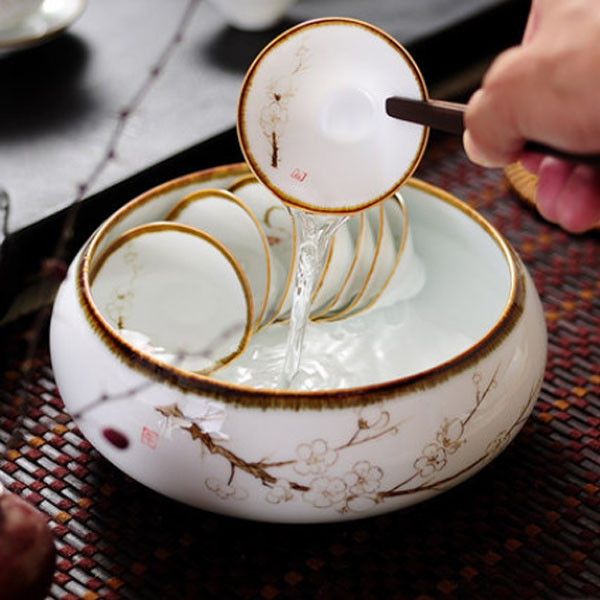 5Cgo 41413852211 景德鎮手繪陶瓷水洗窯變茶洗杯洗功夫茶具大號陶瓷茶洗陶瓷青花瓷茶道  LAY96000