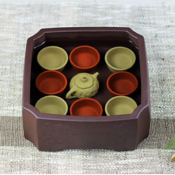 5Cgo 44448655046 精品宜興紫砂茶洗手工大號四方杯洗水洗筆洗茶道零配件原礦紫泥洗具  LAY04300