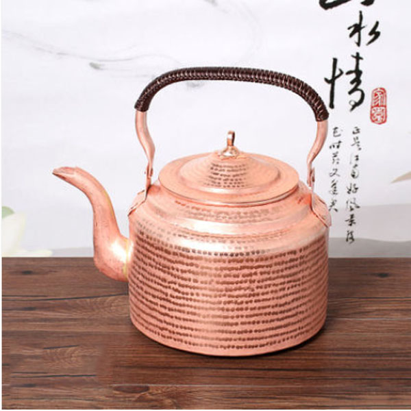 5Cgo  43212125396 銅壺手工加厚純紫銅銅茶壺茶具純銅銅水壺燒水壺功夫茶公道杯茶道 小號    LAY89100