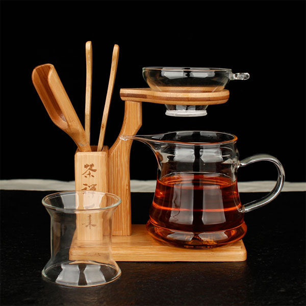 5Cgo 44918322120 耐熱玻璃公道杯套組加厚玻璃分茶器功夫茶具四方底茶漏茶道茶則茶架 多款可選  LAY94000