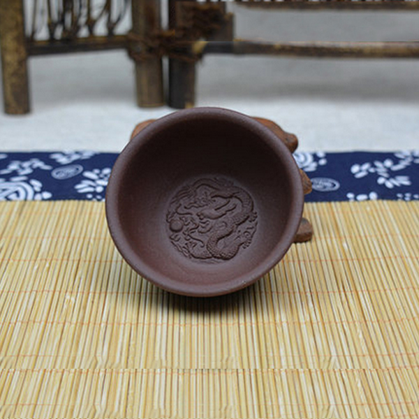 5Cgo 43423074564 手工宜興紫砂壺茶壺普洱茶杯茶碗品茗杯雙色龍紋杯茶盅主人杯小口杯龍圖 六個杯   LAY83000