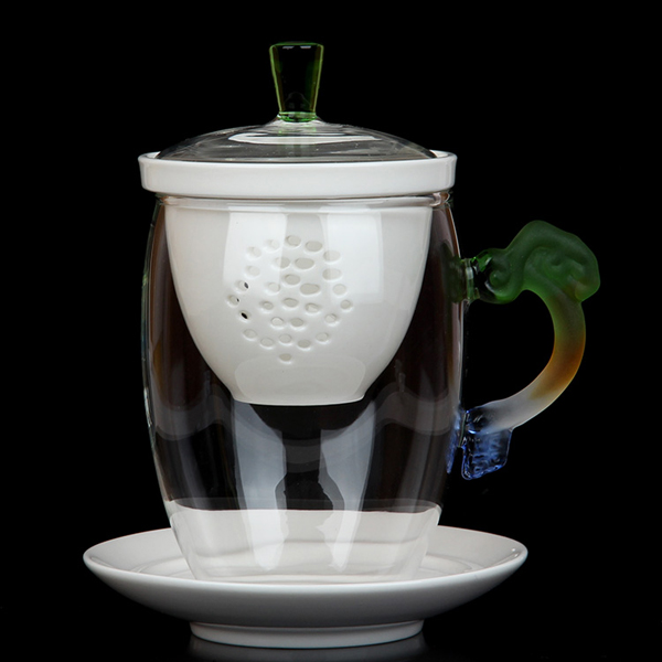 5Cgo 38757247409 建窯多彩琉璃把玻璃杯泡茶杯水杯花茶玻璃杯帶漏帶蓋辦辦公便攜式喝茶杯   LAY83100