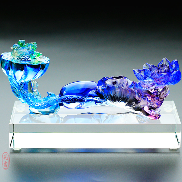 5Cgo 42286813484 琉璃工藝品 送閨蜜結婚禮物琉璃婚禮禮品 送禮創意琉璃婚慶擺件鴛鴦 附禮盒  GSX89200