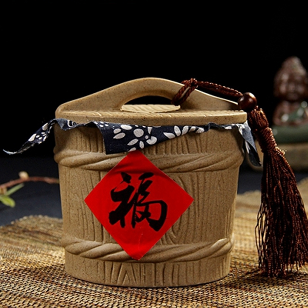 5Cgo 44803538189 茶葉罐大號老岩泥粗陶普洱茶收納罐子散裝茶葉密封罐茶缸儲物罐存茶罐   LAY84000