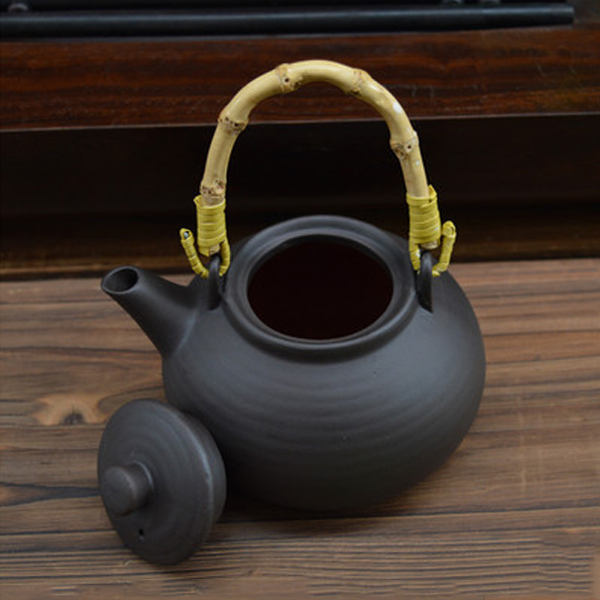 5Cgo 520381921212 養生紫砂茶壺功夫茶具煮茶器燒水壺陶瓷泡茶單壺陶壺直火朱泥壺提梁壺400CC  LAY87000