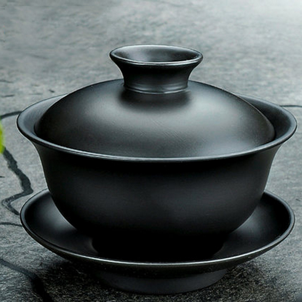 5Cgo 38617685695 精品茶碗茶杯原礦黑泥宜興紫砂蓋碗三才碗茶海喝茶杯帶蓋杯泡茶碗陶瓷杯  LAY97000