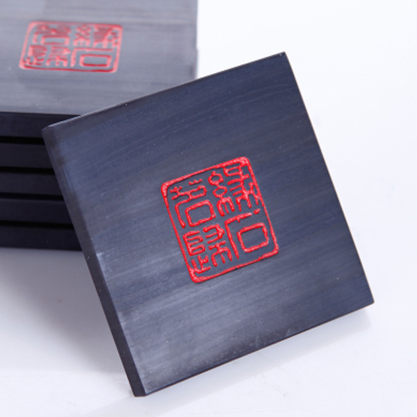 5Cgo 44566414723 金馬蓮花烏金石方形杯墊茶墊壺墊杯托壺托功夫茶具茶道茶盤配件 6片裝  LAY78100